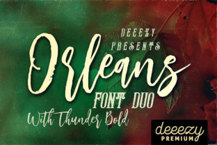 Orleans Script Font Duo: Balancing Expressive Brushwork with Condensed Serif Authority