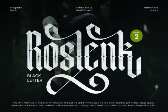 Roslenk Volume 2 Font: Blackletter Boldness for Modern Branding
